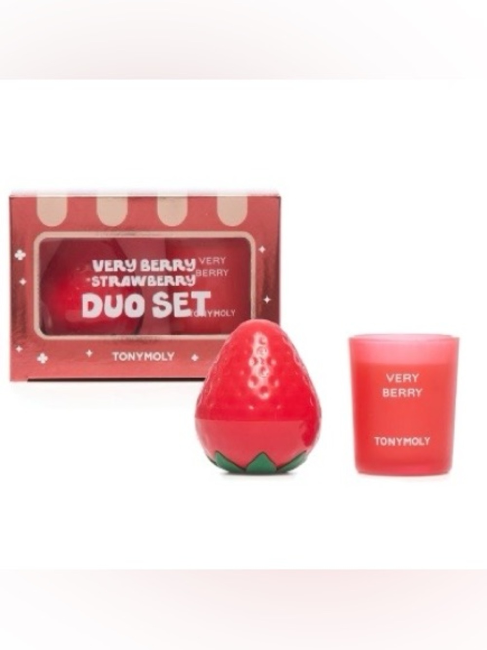 Tonymoly TikTok, viral VERY Berry STRAWBERRY, DUO, SET, π LOTION & π CANDLE - Picture 3 of 9